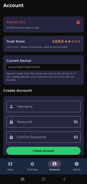 Create account